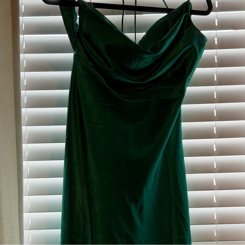 Elegant Green Silk Dress